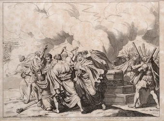 Romulus mördad av senatorerna, 1818.