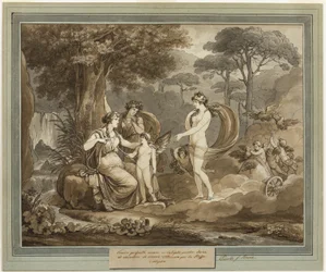 Venus presenterar Amor för Calypso, från Telemachos äventyr, bok 7