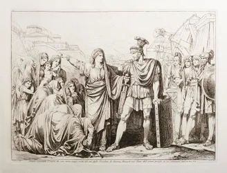 Veturia avväpnar sin son Coriolanus och befriar Rom från stor fara