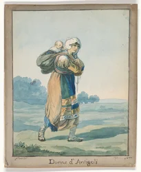 Kvinna från Antigoli, illustration till Romerska dräkter och seder