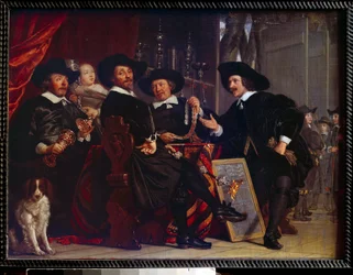 Les syndics des arbaletriers de San Sebastian en Amsterdam-målning av Bartholomeus Van der Helst (1613-1670)