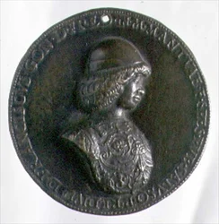 Porträttmedalj föreställande Francesco Gonzaga II (1466-1519) (brons) (för baksidan se 96846)
