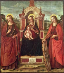 Madonna och barn med den heliga Katarina av Alexandria och en helig kvinnlig martyr (panel)