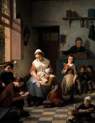 Skolrummet. Målning av Basile de Loose (1809-1885)