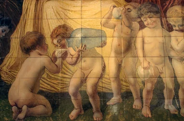 Putti dricker termiskt källvatten