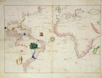 The New World, from an Atlas of the World in 33 Maps, Venedig, 1 september 1553 (bläck på veläng) (se även 330961)
