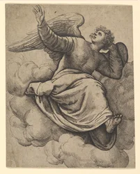 Ängel som sitter på ett moln, ca. 1560.