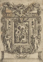 En ung man räcker fram sin hand till en sittande kvinna, en annan kvinna står mellan dem och..., ca. 1540-80.