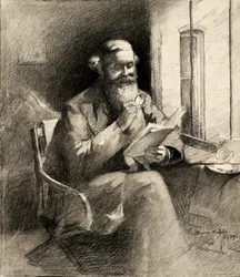 A Good Story, 1889 (kol på gräddvävt papper)