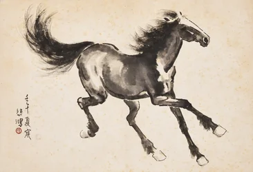 Galopperande häst (bläck på papper)