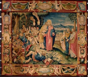 Judaskyssen. Gobeläng tillverkad vid manufakturerna i Bryssel. 1500-talet, Genua, Musei di Strada Nuova