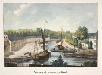 Promenade de la coupe, i Gent, ca 1895 (fotokrom)