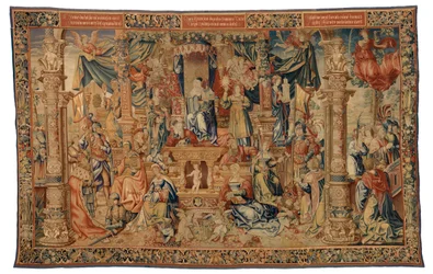 Tapestry, Faith Welcoming the Heroes of Antiquity, tillverkad i Bryssel, Belgien