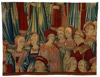 Gobelängfragment, Comtiers, tillverkat i Bryssel, Belgien, ca 1520 (ull och siden)