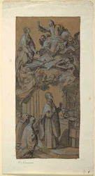 Teckning, Vision under mässa, ca 1630