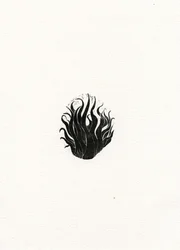 Fire, 2017, (trägravyr på papper)