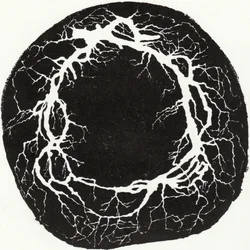 Root Wreath, 2019 (trägravyr på papper)
