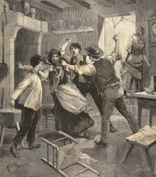 En mor dödad av sina barn, ur ”Le Petit Parisien”, 9 augusti 1891