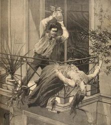 En mor dödad av sin son, ur «Le Petit Parisien», 20 september 1891
