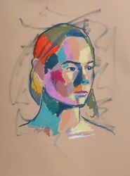 Färgstudie 17, 2023 (pastell på papper)