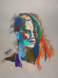 Färgstudie 1, 2023 (pastell på papper)