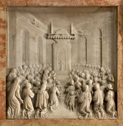 Krypten, de heliga Marcellinus och Peters exorcists ark, Benedict Briosco 1506-08, Duvornas mirakel