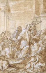 Sankt Carlo Borromeo bland de pestdrabbade