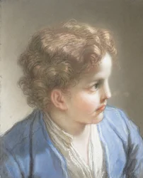 Studie av en pojke i en blå jacka, 1717.