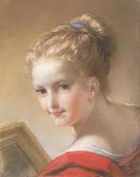 Studie av en flicka i rött, 1717.