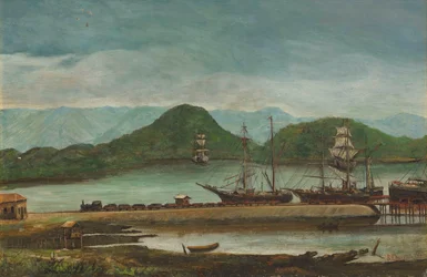 Benedito Calixto - hamnen i Santos, SP, 1888