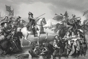 Battle of the Boyne, graverad av W. French (litho)