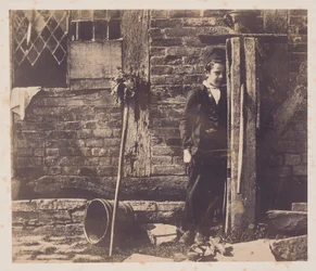 Walter Chamberlain gömmer sig bakom Bredicot pump, mitten av 1850-talet