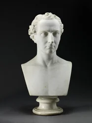 Porträttbyst av konstnärens bror, skulptören, John Gibson (1790-1866) 1837-38 (Carrara-marmor)