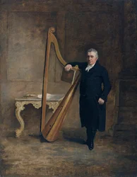 Harpist hos familjen Corbet i Griffith Owen, ca 1812 (olja på duk)