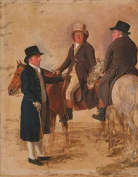 John Hilton, kursdomare på Newmarket; John Fuller, kursansvarig; och John Stevens, en tränare