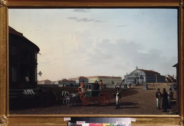 Den kejserliga teatern Bolchoi Kamenny i Sankt Petersburg. Målning av Benjamin Paterssen (1748-1815), olja på duk