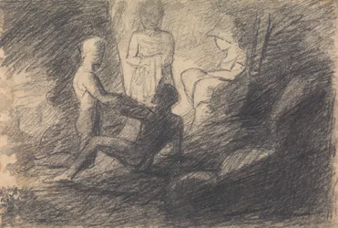 Studie av figurer i en grotta