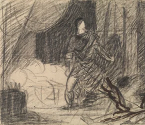Mordet på Duncan - Macbeth med kroppen (och Lady Macbeth som närmar sig)