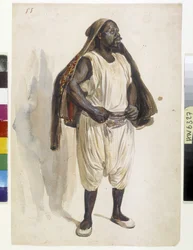 Orientalister: representation av en Biskry, portier i Alger (illustration)