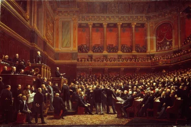Louis Adolphe Thiers (1797-1877), utropad till ”Territoriets befriare” vid nationalförsamlingens sammanträde i Versailles den 16 juni