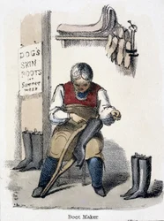 The Boot Maker, från The Dog in Graphic Illustrations of Animals - Visar deras nytta för människan i deras anställning under livet och användningen efter döden, ca 1845