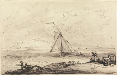 En squall utanför en bergig kust