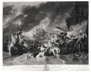 Slaget vid Haag, 29 maj 1692, graverad av William Woollett (1735-85) 1781 (akvatint)
