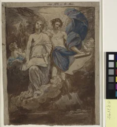 Studie för en målning av Änglarna som visar sig för herdarna, 1774