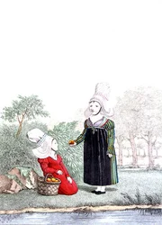 Barn från Rouen-distriktet i Normandie, tidigt 1800-tal (färgstick)