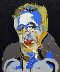 50 stora författare i historien : Albert Camus, 2015 (olja och akryl på duk)