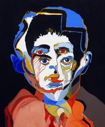 50 stora författare i historien : Franz Kafka, 2015 (olja och akryl på duk)