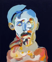 50 stora författare i historien : Marcel Proust, 2015 (olja och akryl på duk)