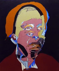 50 stora författare i historien : Simone de Beauvoir, 2015 (olja och akryl på duk)