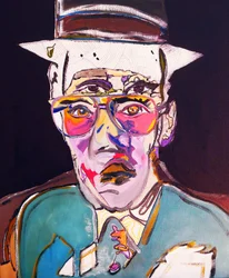 50 stora författare i historien : William S. Burroughs, 2015 (olja och akryl på duk)